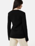 Jigsaw Milano Gold Disc Knitted Jacket, Black, Black