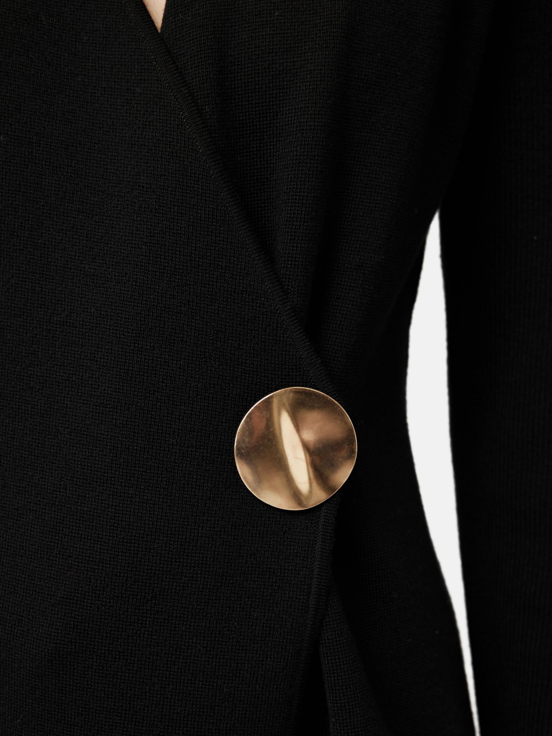Buy Jigsaw Milano Gold Disc Knitted Jacket, Black Online at johnlewis.com