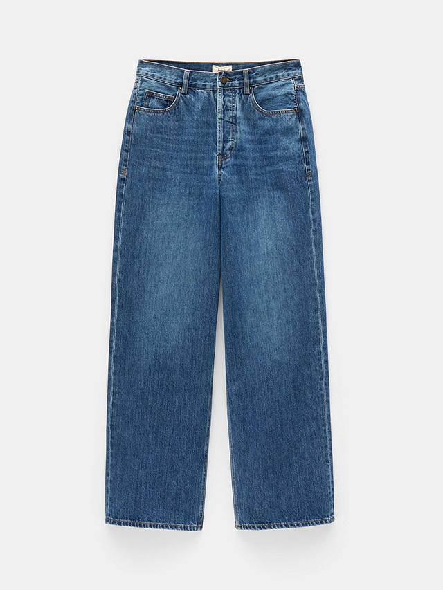 HUSH Katie Baggy Straight Jeans, Mid Authentic Blue