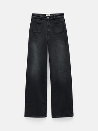 HUSH Rowan Flared Jeans, Washed Black