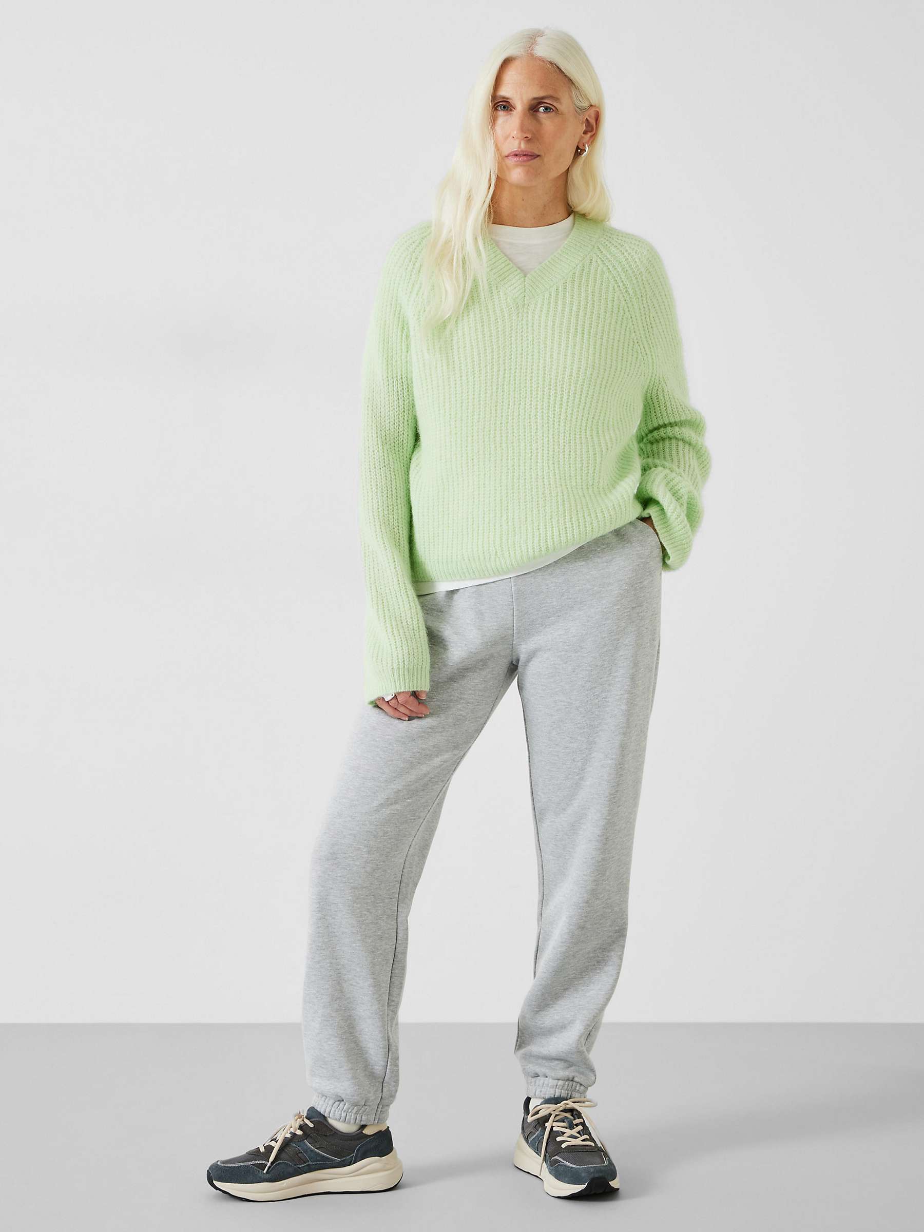 Buy HUSH Blayney Fluffy Wool Blend Knitted Jumper, Soft Green Online at johnlewis.com