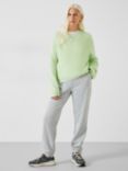 HUSH Blayney Fluffy Wool Blend Knitted Jumper, Soft Green