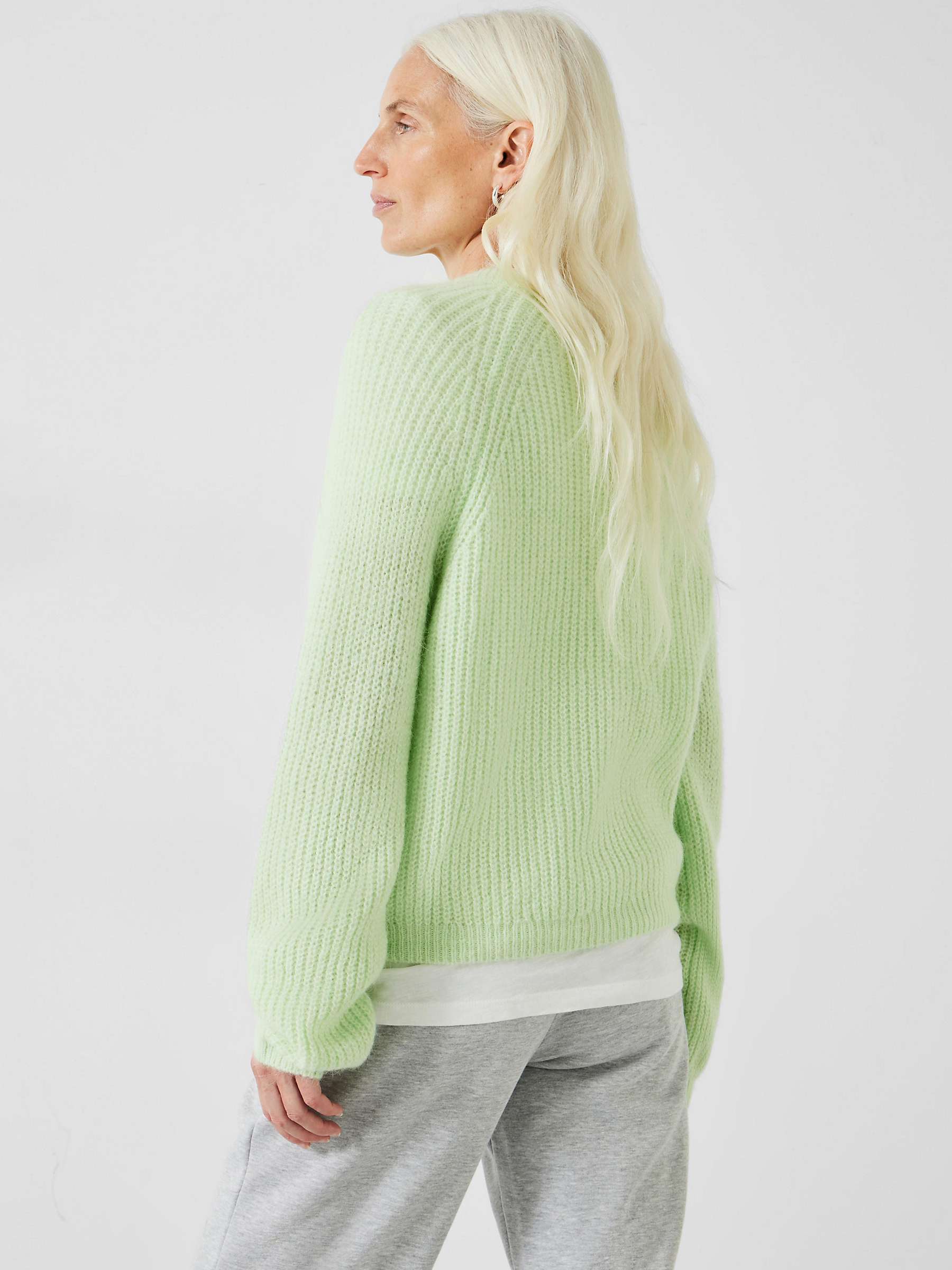 Buy HUSH Blayney Fluffy Wool Blend Knitted Jumper, Soft Green Online at johnlewis.com
