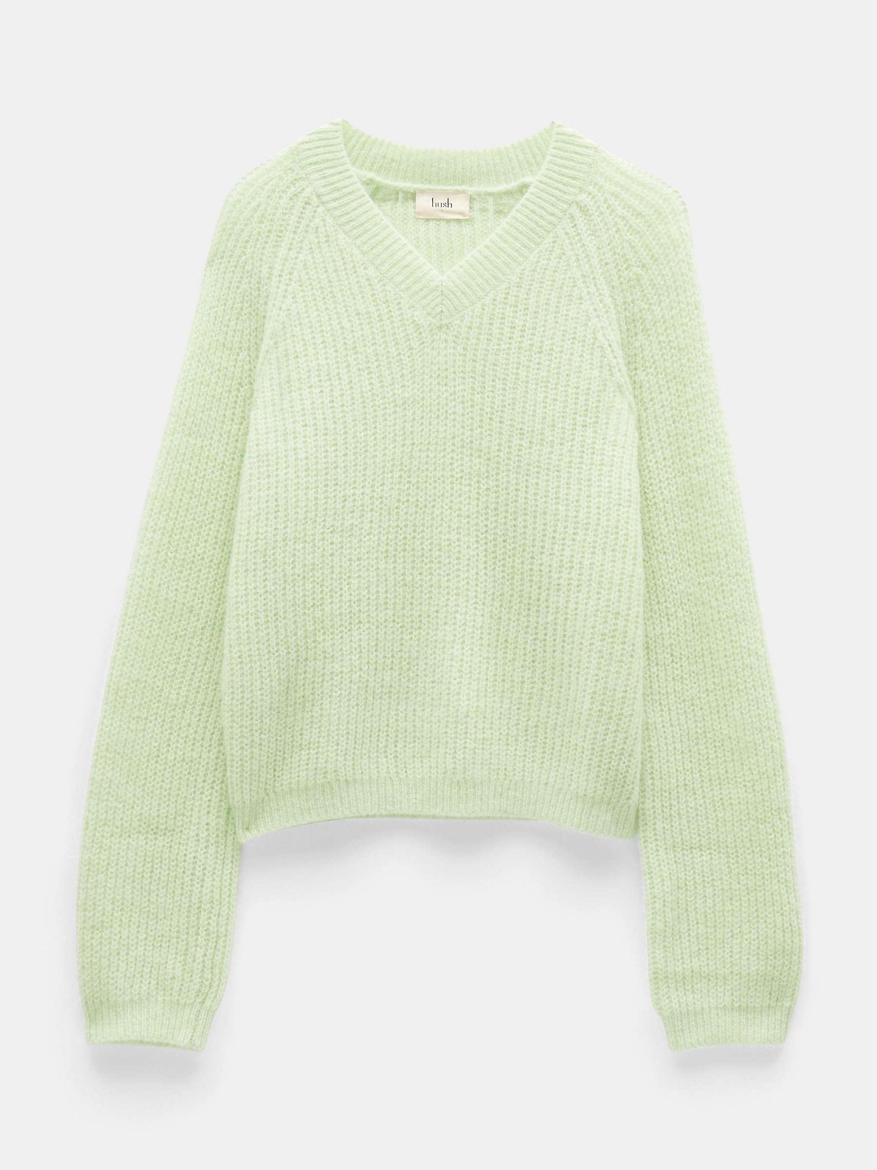 Buy HUSH Blayney Fluffy Wool Blend Knitted Jumper, Soft Green Online at johnlewis.com