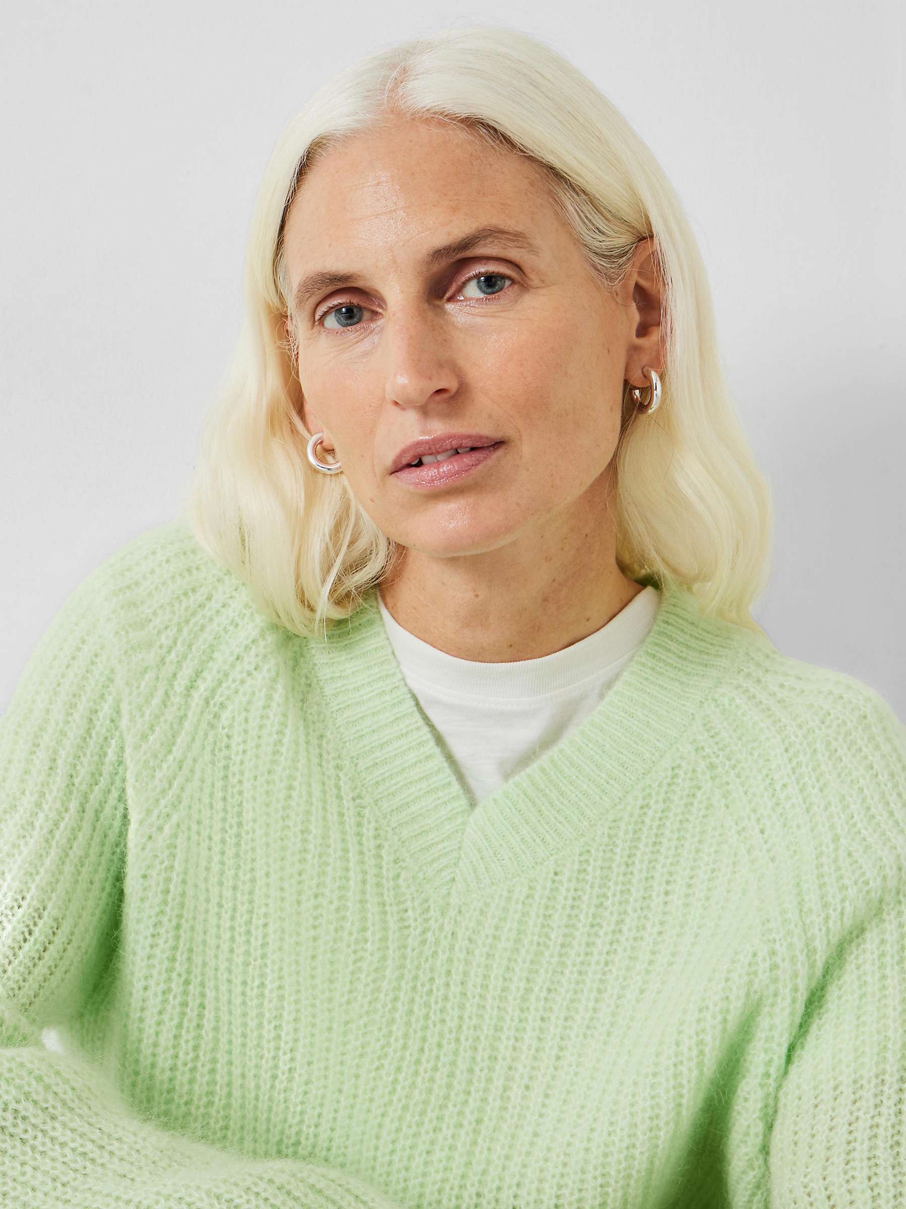 Buy HUSH Blayney Fluffy Wool Blend Knitted Jumper, Soft Green Online at johnlewis.com