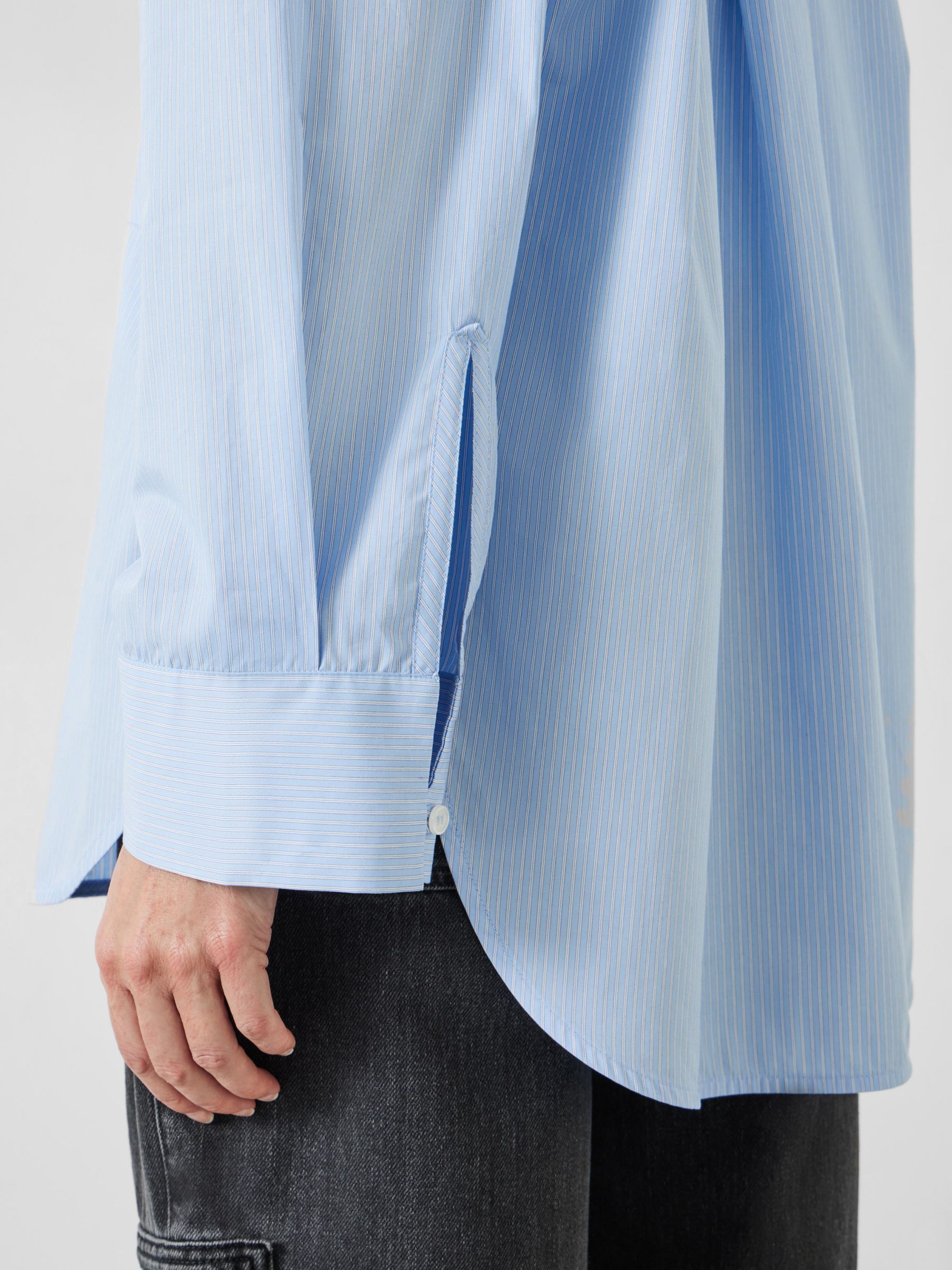 Buy HUSH Allie Oversized Stripe Cotton Shirt, Blue/White Online at johnlewis.com