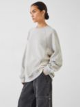 HUSH Neriah Oversized Colour Block Sweatshirt, Light Grey Marl, Light Grey Marl