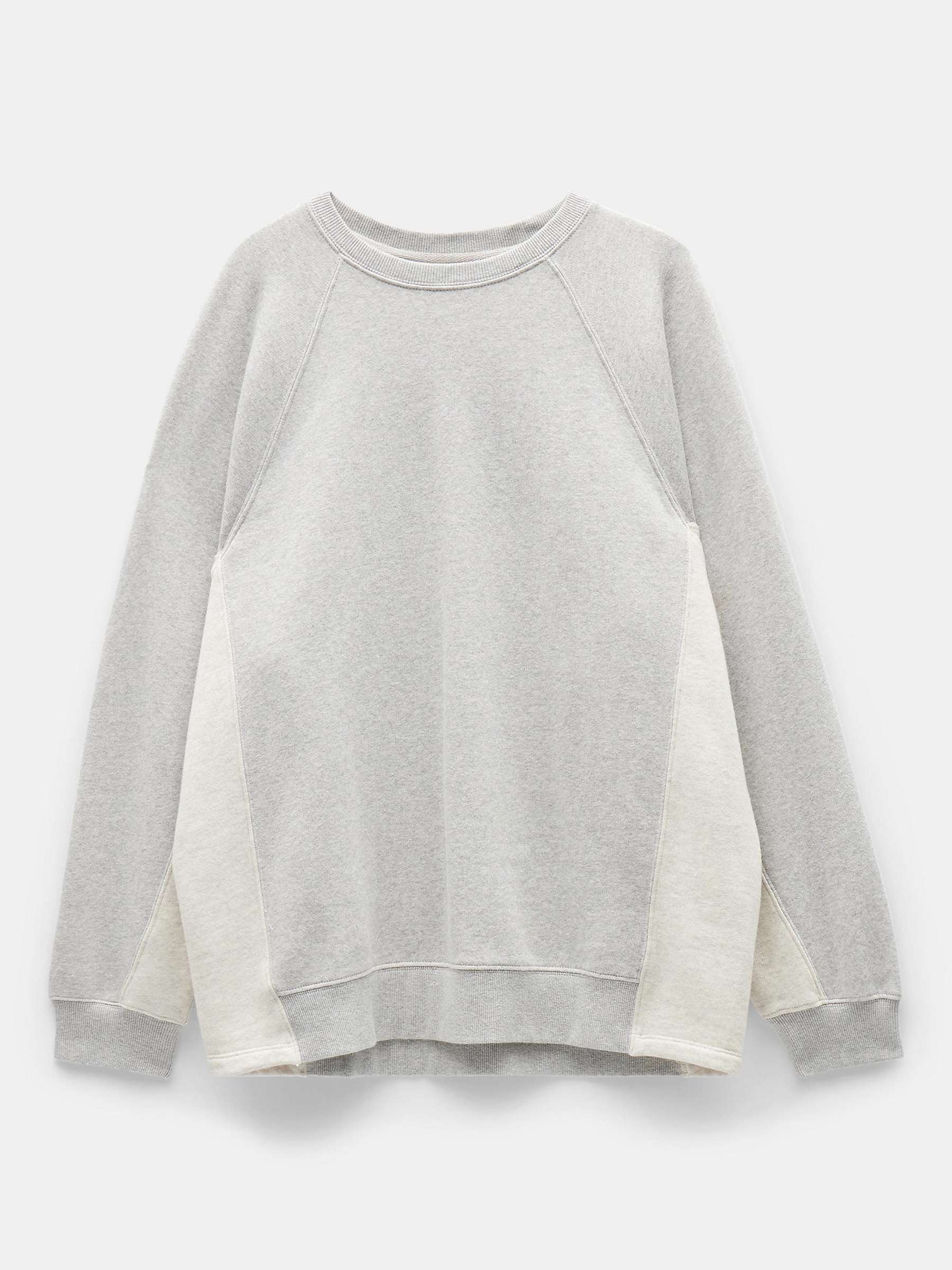 Buy HUSH Neriah Oversized Colour Block Sweatshirt, Light Grey Marl Online at johnlewis.com