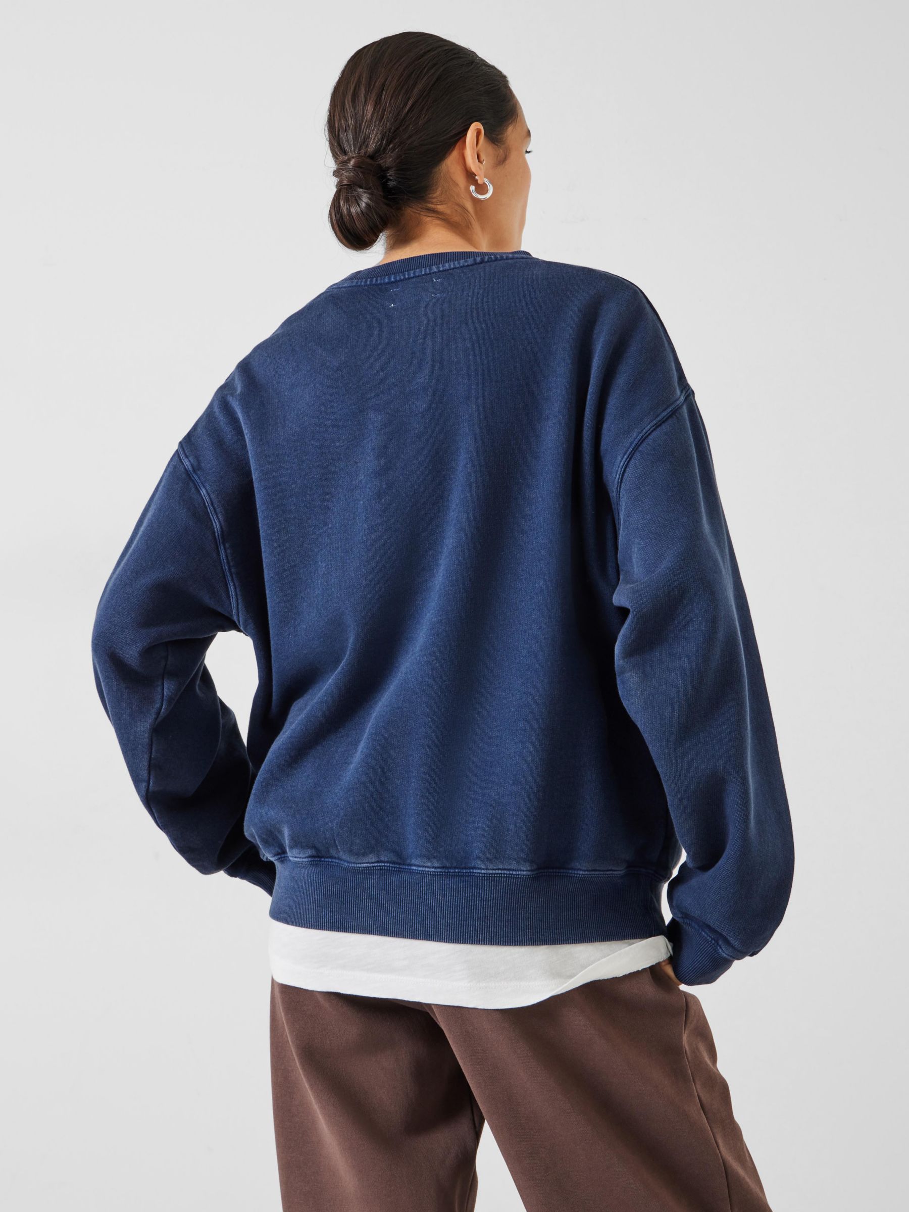 HUSH Off-Piste Graphic Sweatshirt, Dark Navy at John Lewis & Partners