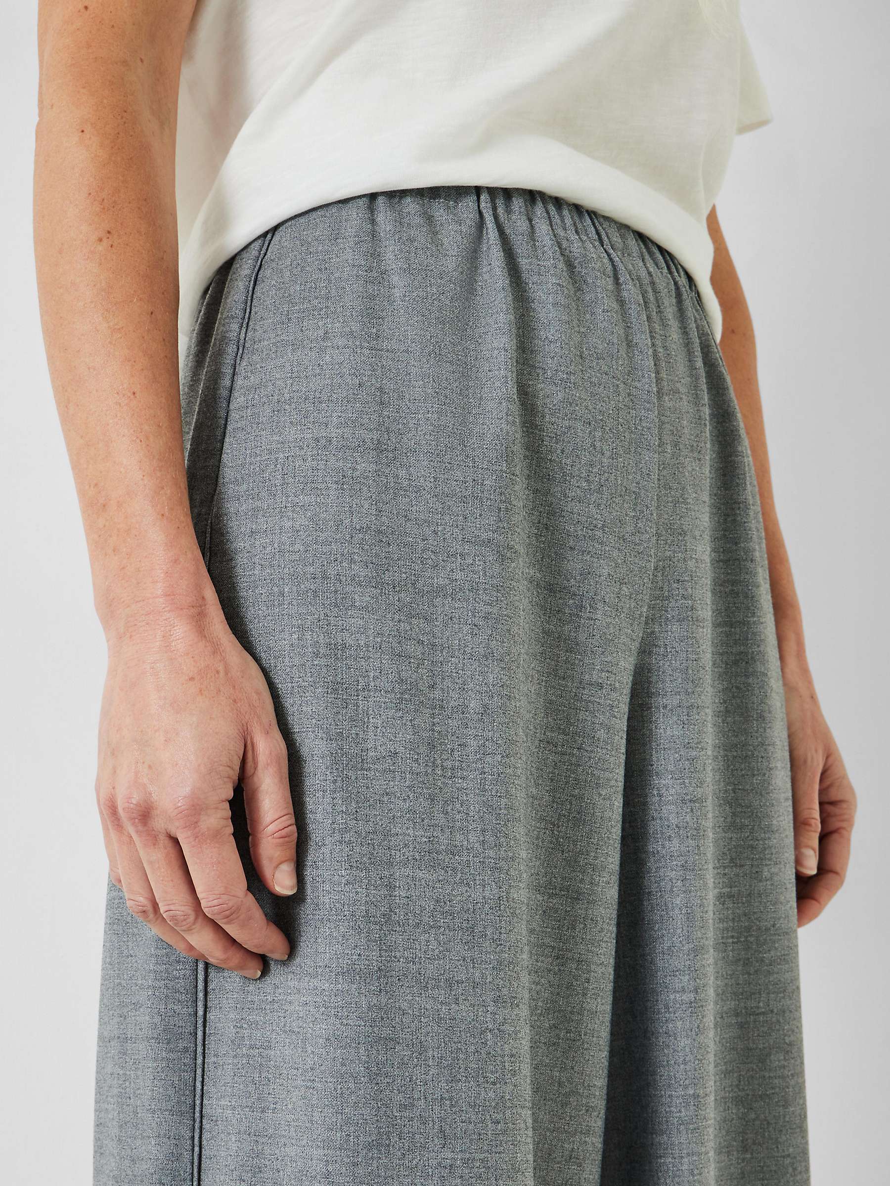 Buy HUSH Alpa Wide Leg Wool Blend Trousers, Light Grey Marl Online at johnlewis.com