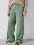 HUSH Tulsy Cotton Wide Leg Cargo Trousers, Green