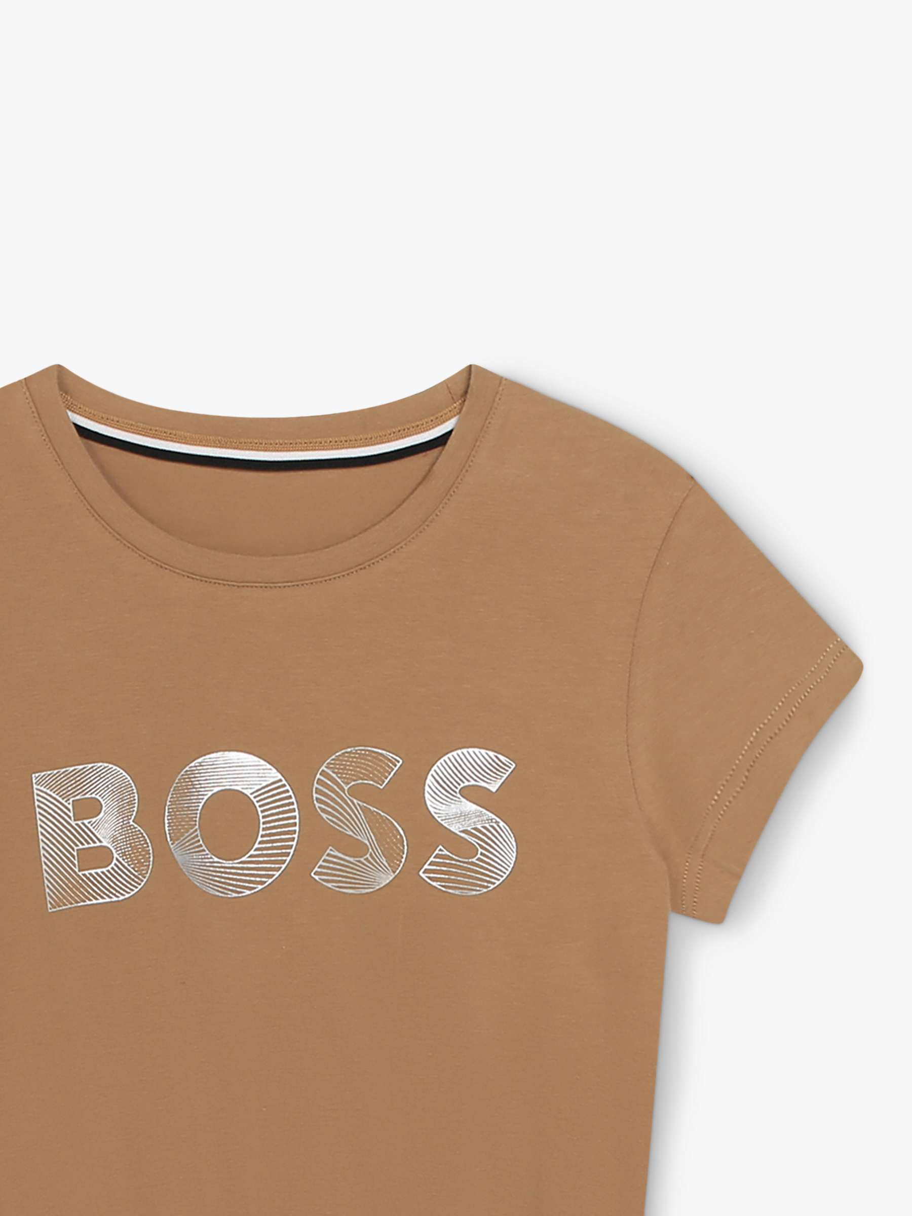 Buy BOSS Kids' Logo Short Sleeve Jersey Dress, Chocolate Online at johnlewis.com