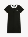 BOSS Kids' Short Sleeve Pique Cotton Polo Dress, Black