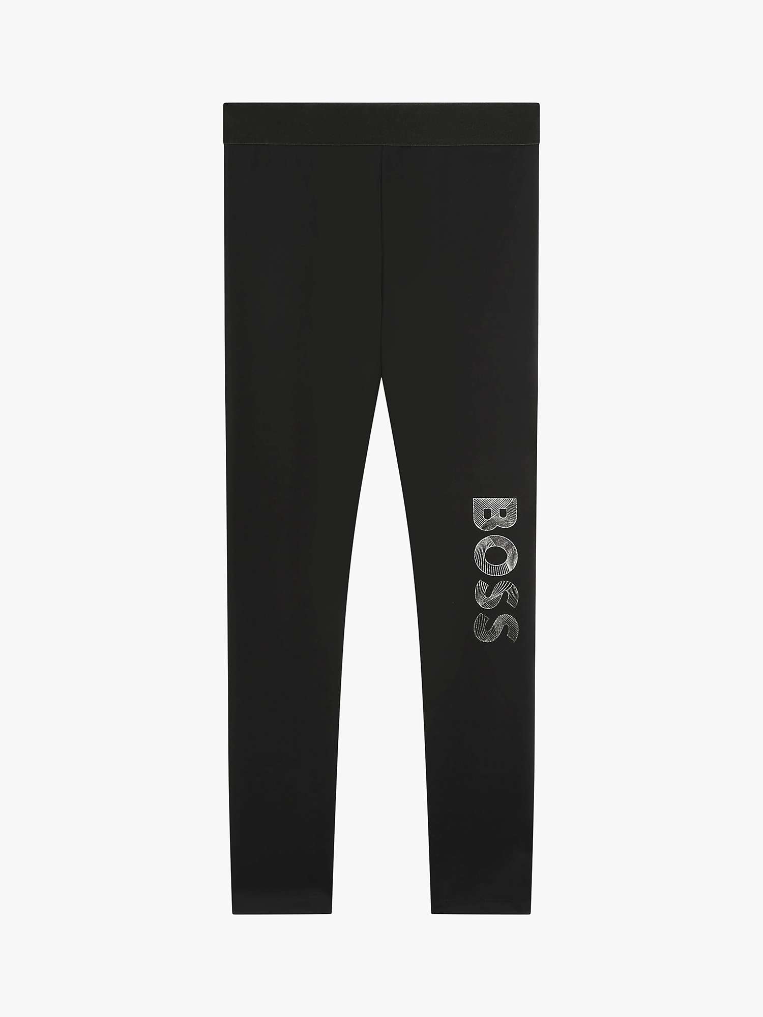 Buy BOSS Kids' Glossy Logo Leggings, Black Online at johnlewis.com