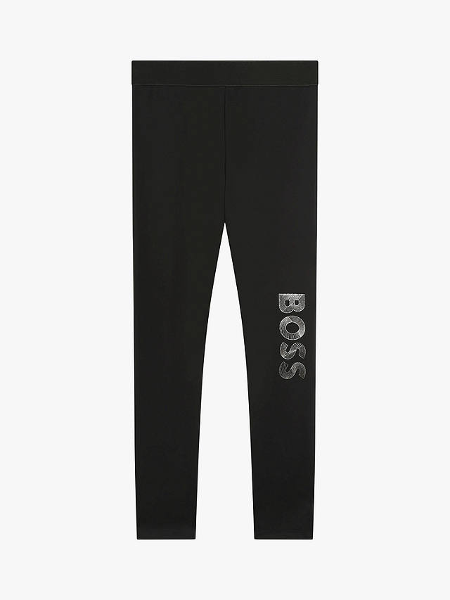 BOSS Kids' Glossy Logo Leggings, Black