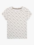 BOSS Kids' Monogram Print Logo Short Sleeve T-Shirt, White