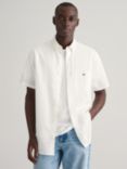 GANT Regular Fit Linen Blend Shirt, White, White