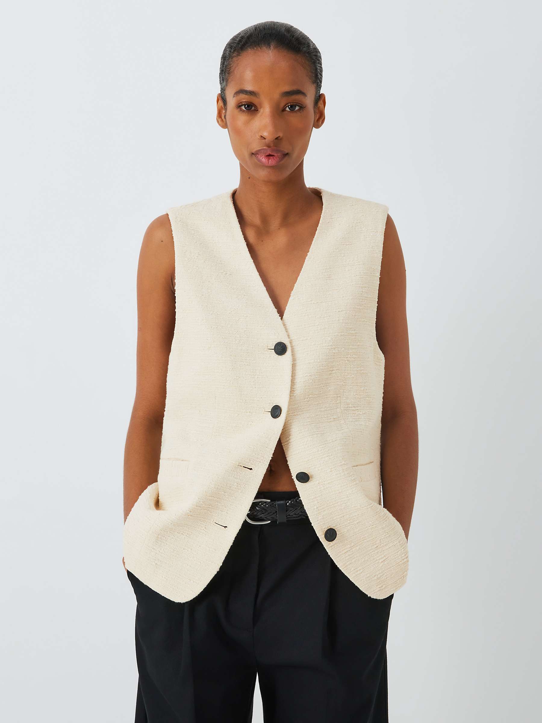 Buy rag & bone Charlotte Tweed Waistcoat, Ivory Online at johnlewis.com