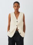 rag & bone Charlotte Tweed Waistcoat, Ivory, Ivory