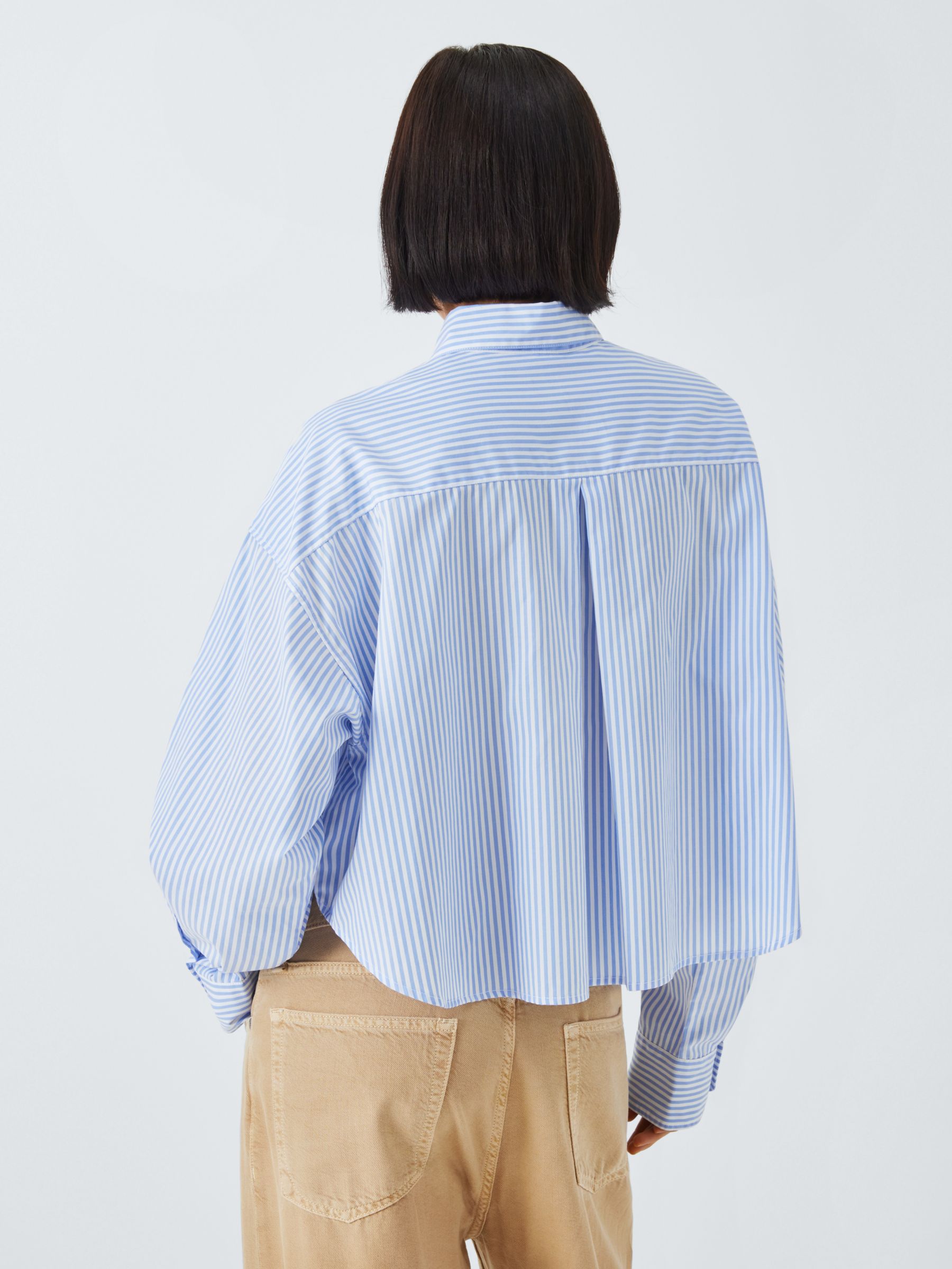 rag&bone Beatrice Cropped Stripe Shirt in Light Blue Stripe – Cayman's