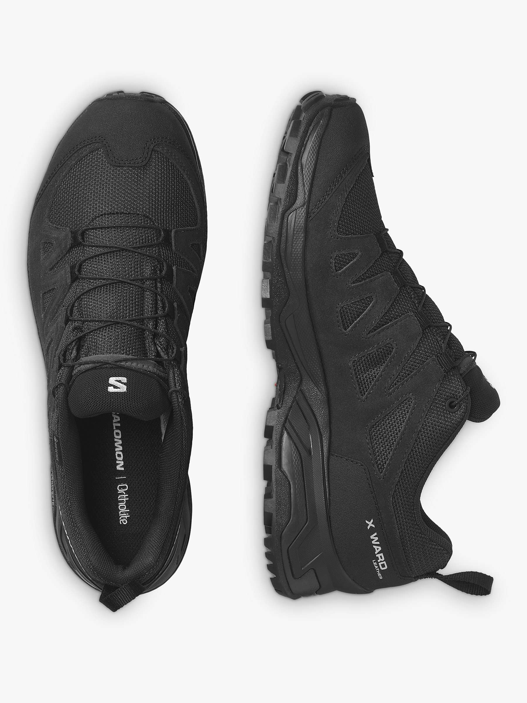 Buy Salomon X Ward Leather Gore-Tex Men's Trail Shoes, Black Online at johnlewis.com