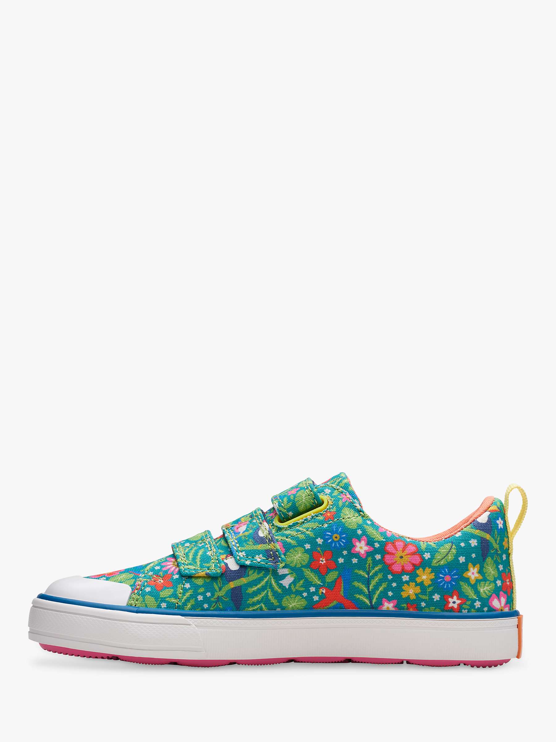 Buy Clarks Kids' Clarks x Frugi Foxing Tropic Trainers, Green Online at johnlewis.com