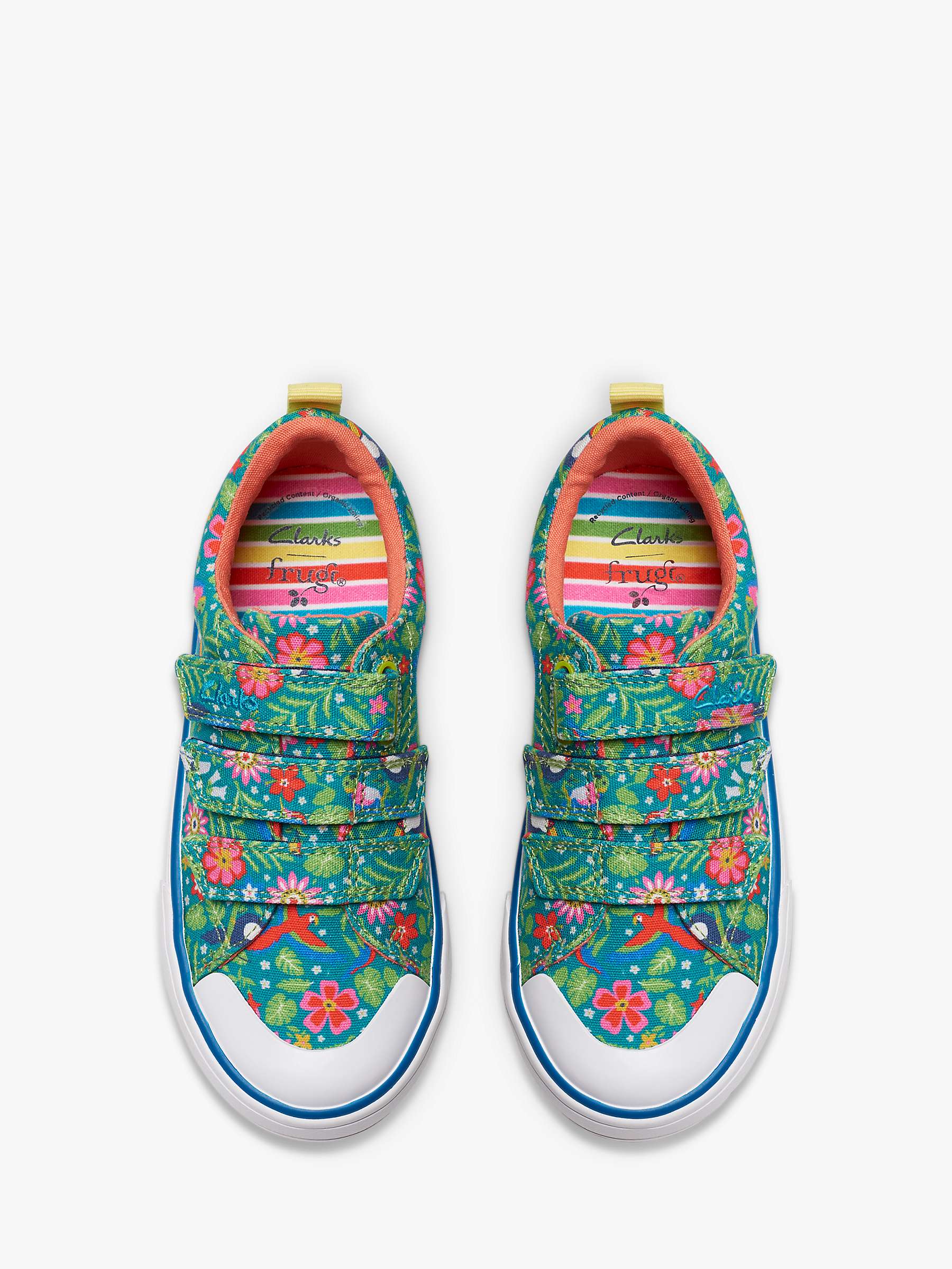 Buy Clarks Kids' Clarks x Frugi Foxing Tropic Trainers, Green Online at johnlewis.com