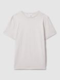 Reiss Bless Cotton Blend Crew Neck T-Shirt, Wheat Melange