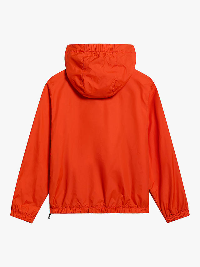 Napapijri Kids' Cree Packable Hooded Windbreaker Jacket, Orange