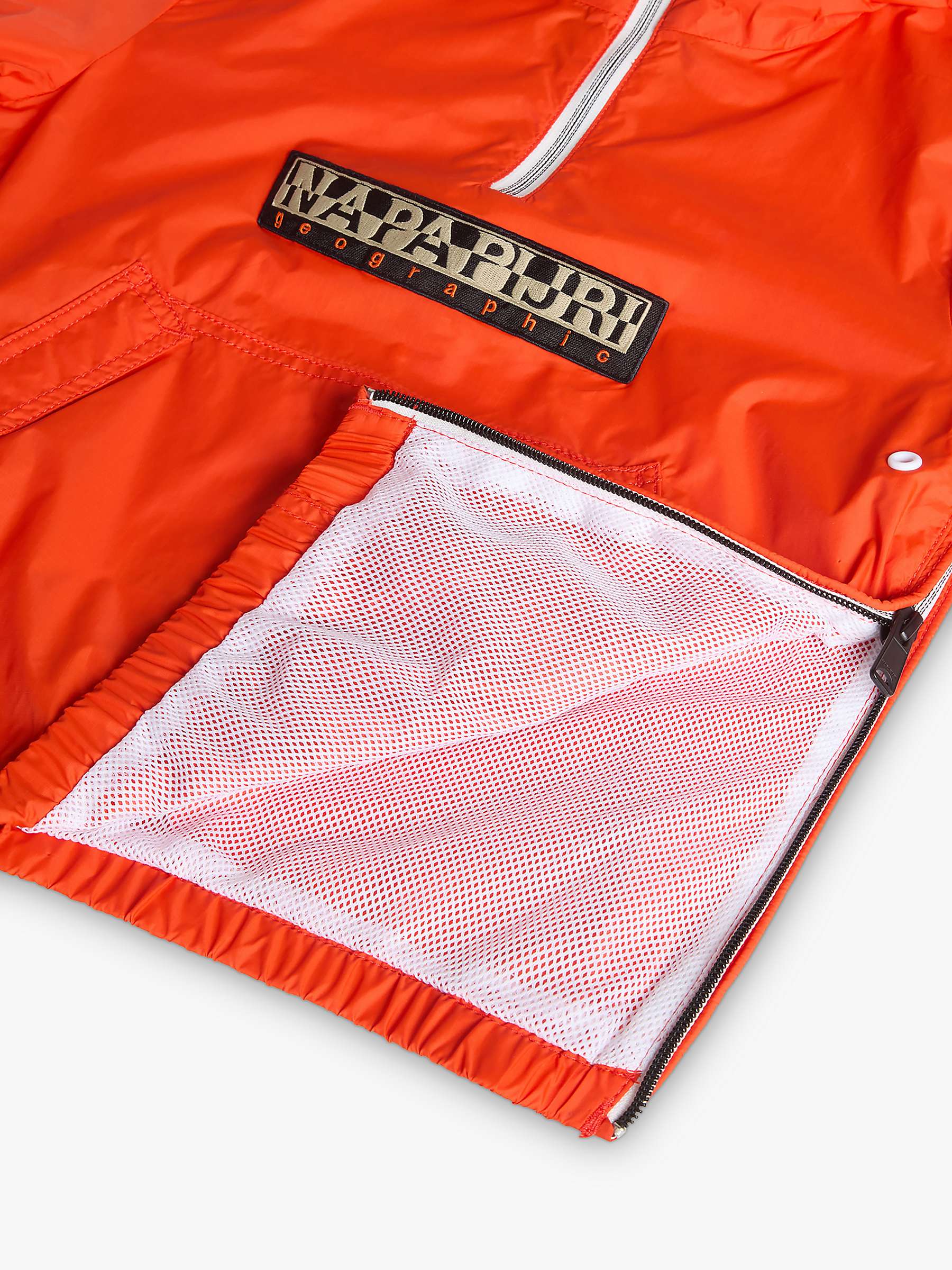 Buy Napapijri Kids' Cree Packable Hooded Windbreaker Jacket, Orange Online at johnlewis.com
