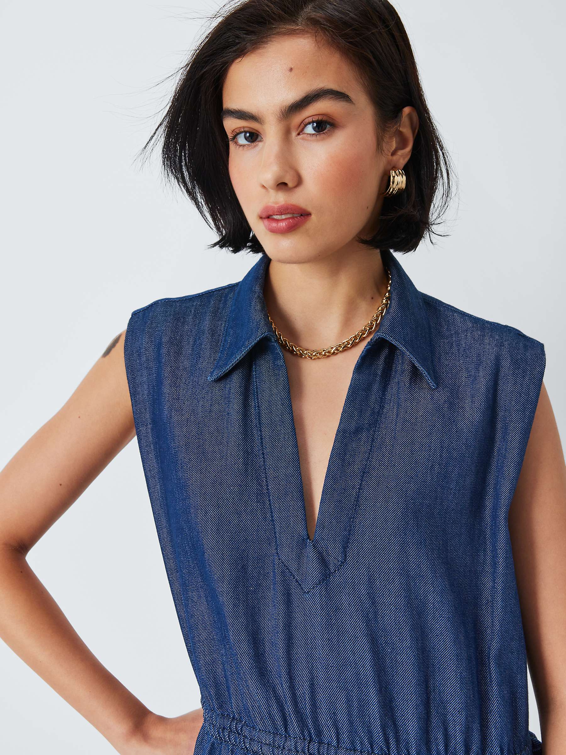 Buy rag & bone Soraya Sleeveless Midi Shirt Dress, Rinse Online at johnlewis.com