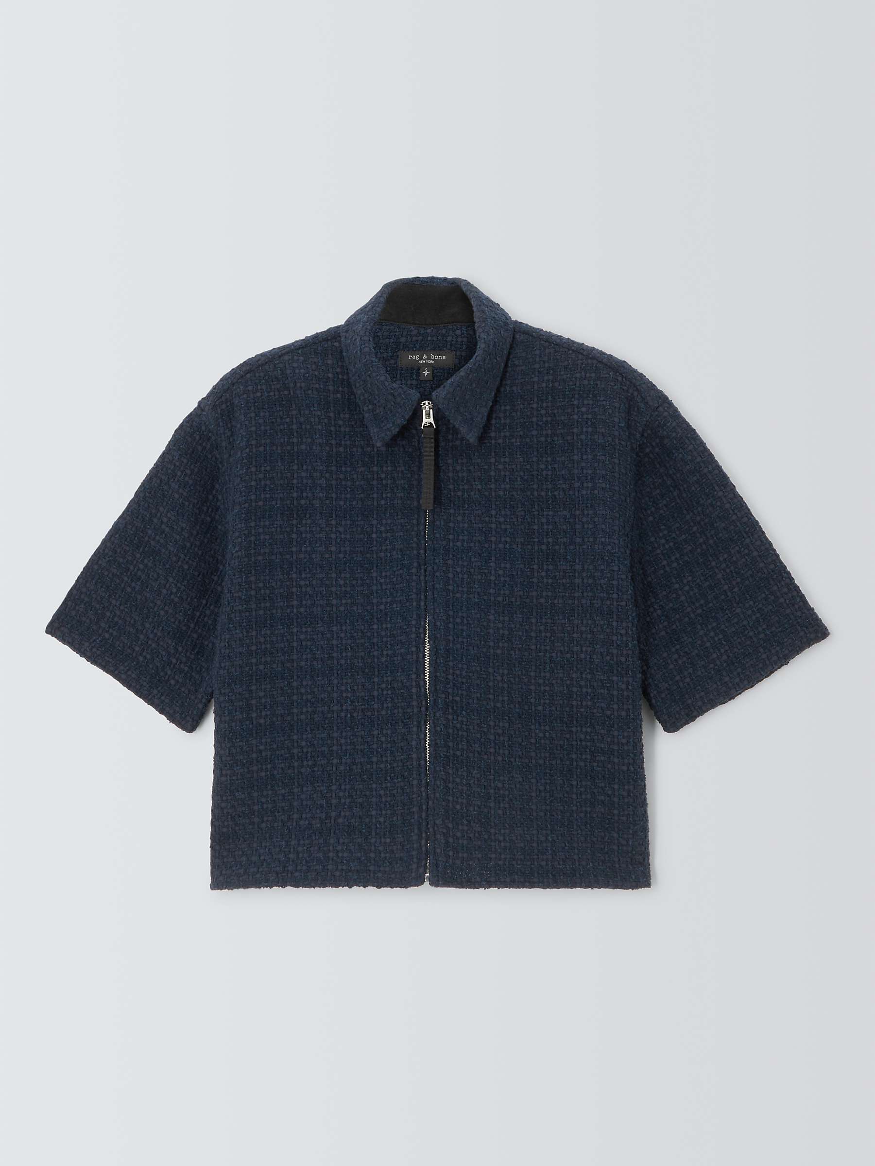 Buy rag & bone Junie Tweed Short Sleeve Jacket, Navy Online at johnlewis.com