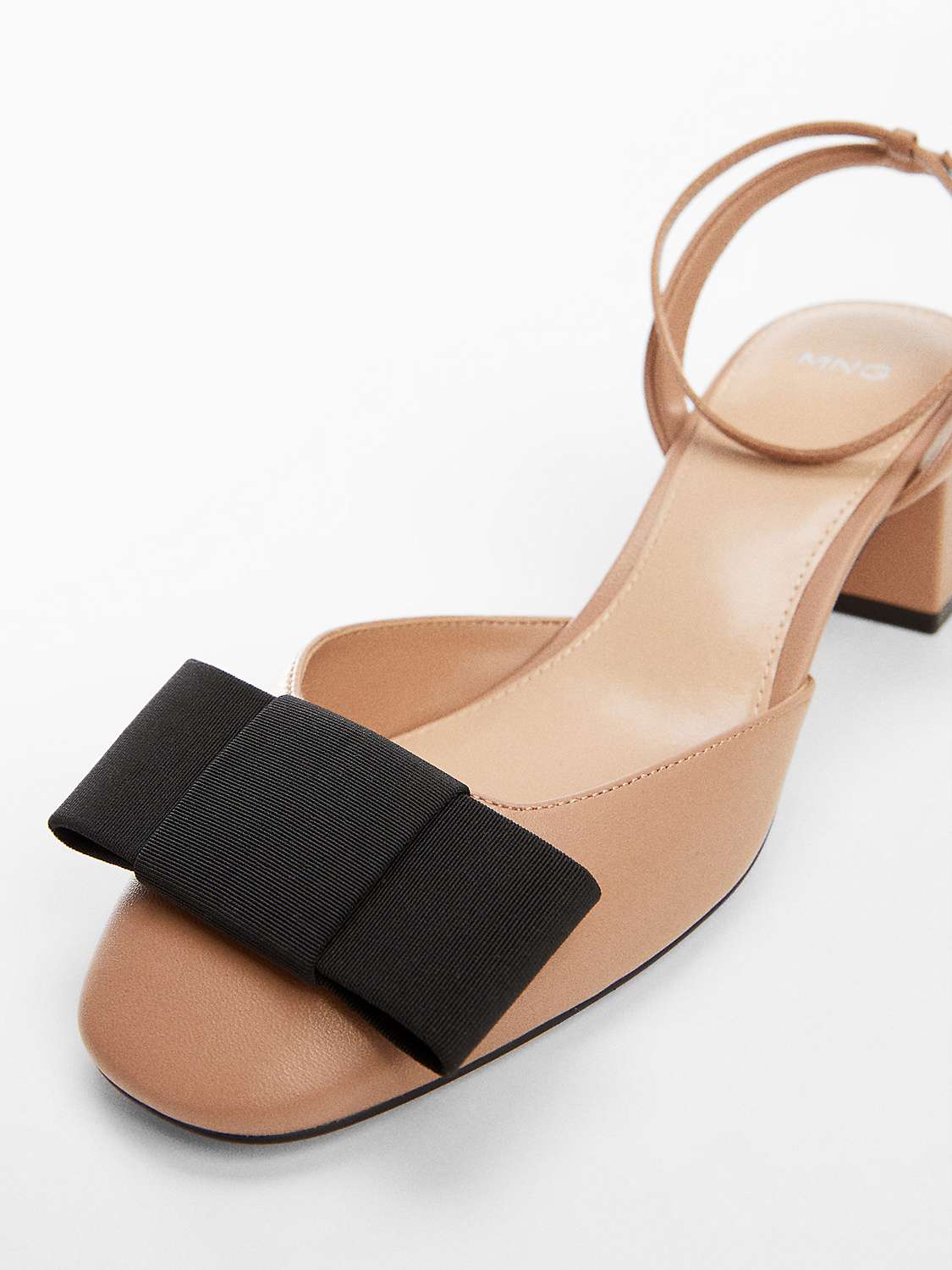 Buy Mango Megan Bow Detail Shoes, Light Pink Online at johnlewis.com