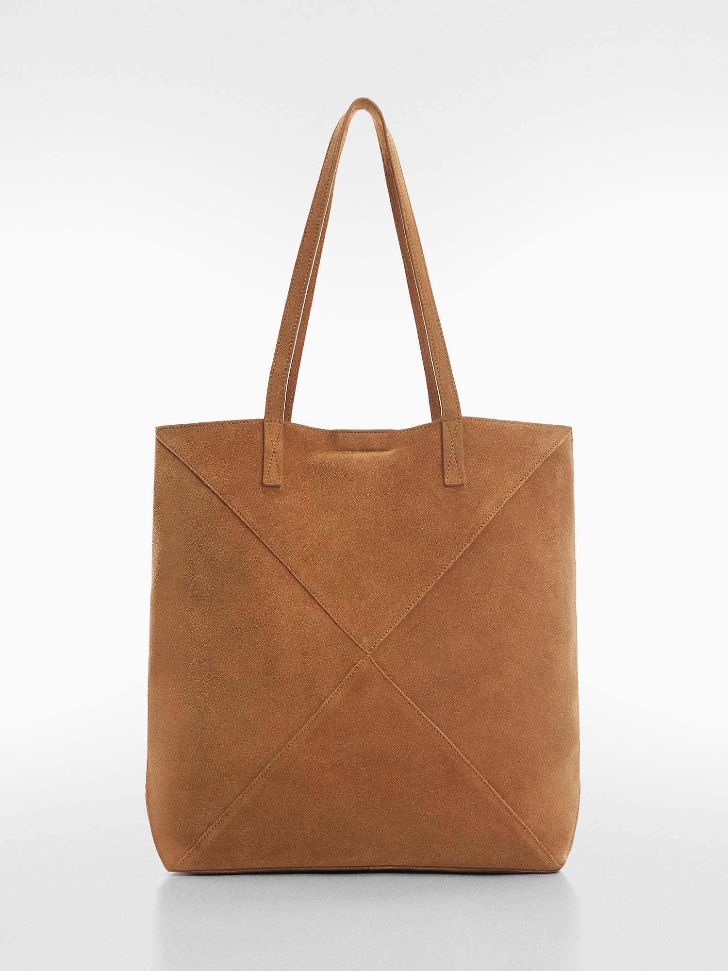 Buy Mango Carbo Suede Shopper Bag, Medium Brown Online at johnlewis.com