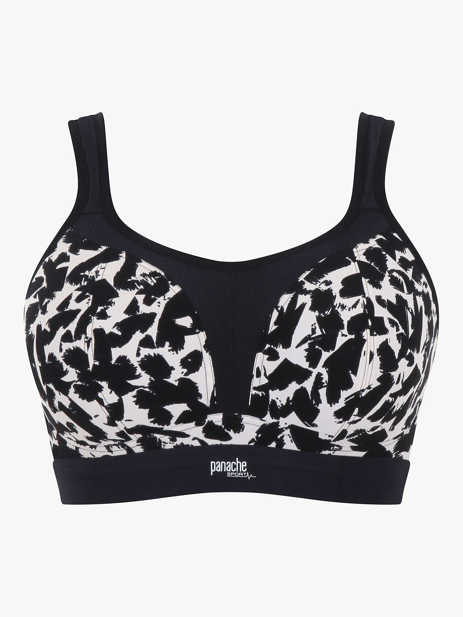 Buy Panache Abstract Print Non Wired Sports Bra, Black/White Online at johnlewis.com