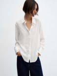 Mango Basic Buttoned Flowy Shirt, White