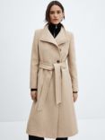 Mango Sirenita Wool Blend Coat, Brown