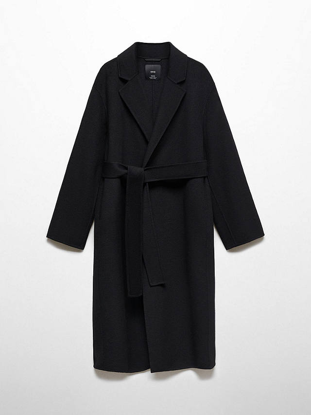 Mango Batin Wool Blend Coat, Black