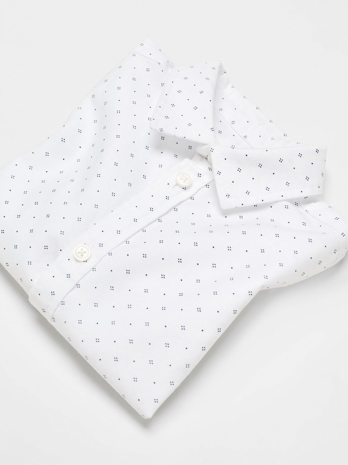 Mango Kids' Regular Fit Printed Oxford Shirt, White, 12-18 months