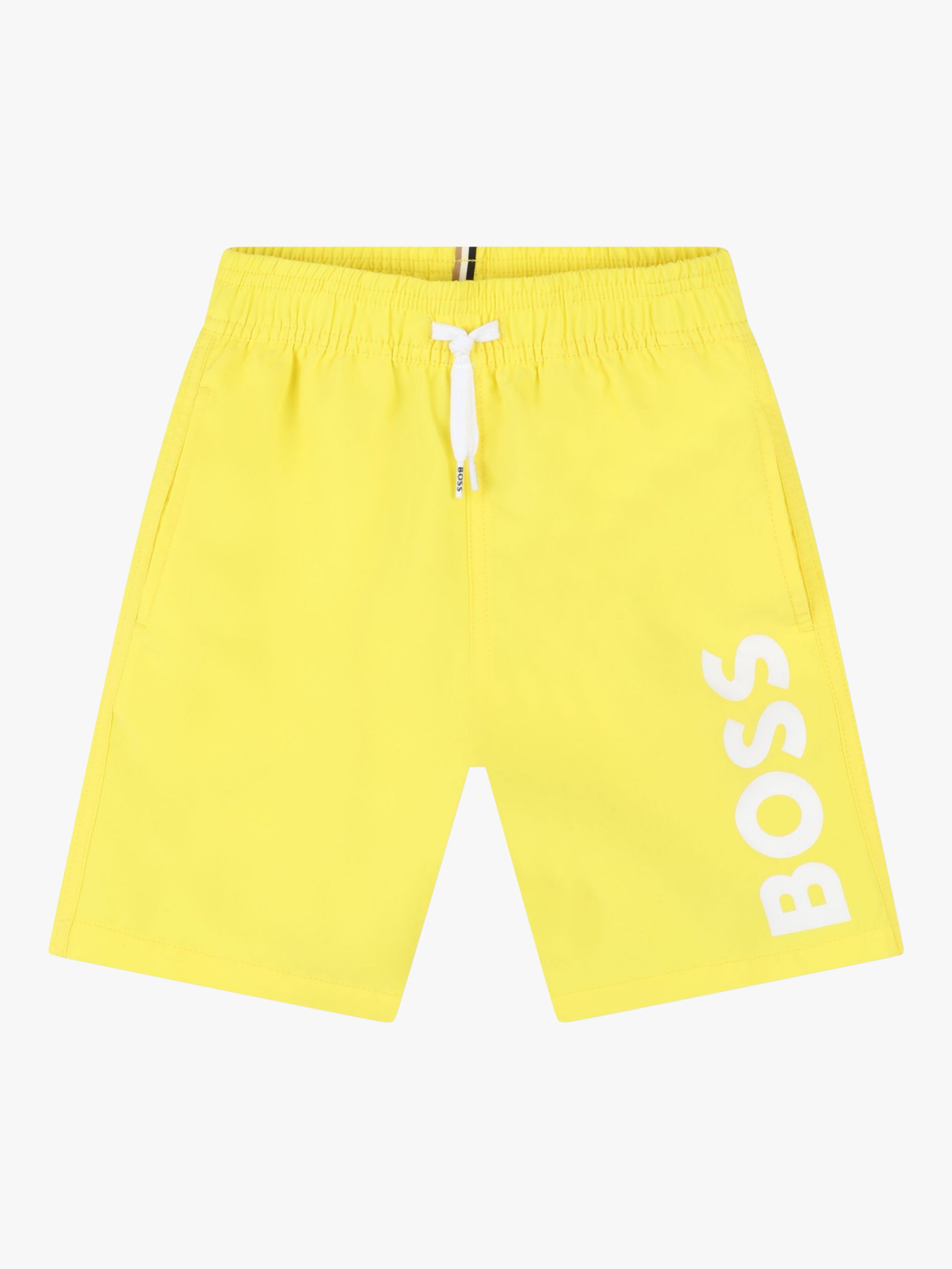 BOSS Kids' Surfer Swim Shorts, Yellow, 4 years