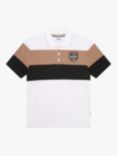 BOSS Kids' Logo Block Stripe Short Sleeve Polo Shirt