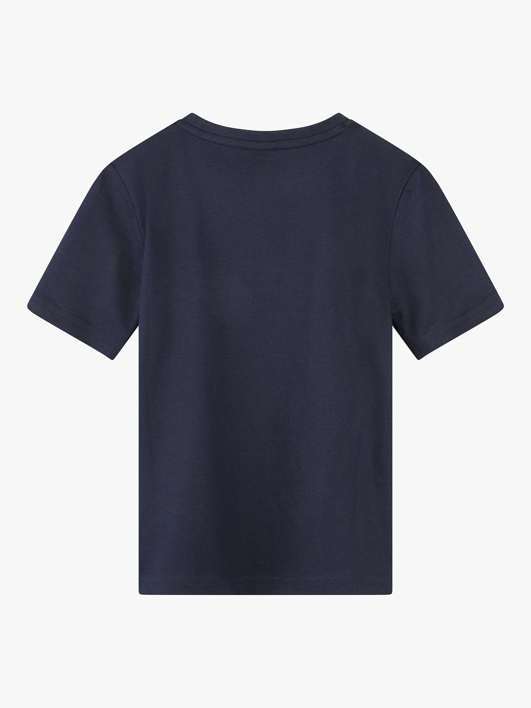 Buy BOSS Kids' Embossed Logo Short Sleeve T-Shirt, Navy Online at johnlewis.com