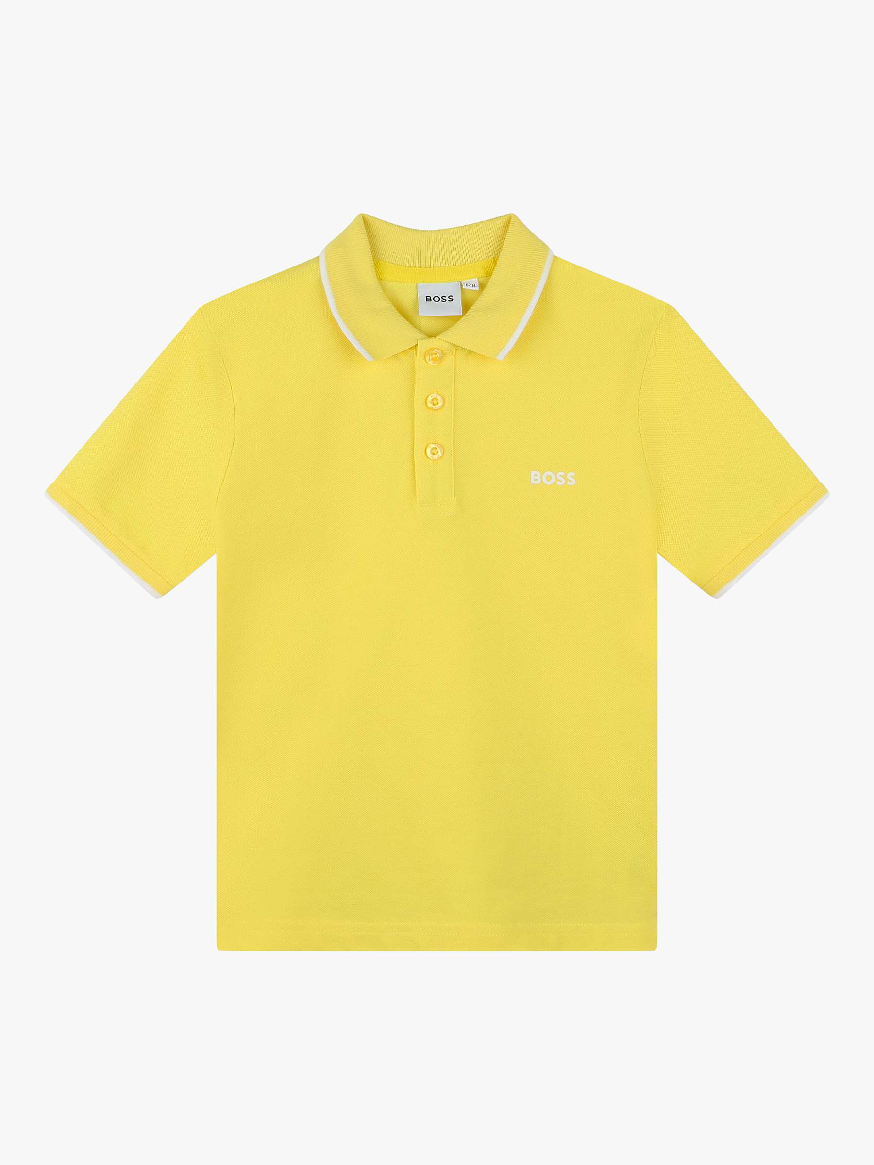 Buy BOSS Kids' Short Sleeve Polo Shirt, Yellow Online at johnlewis.com