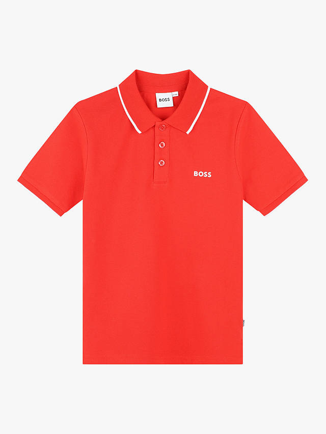 BOSS Kids' Short Sleeve Polo Shirt, Red
