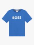 BOSS Kids' Logo Short Sleeve T-Shirt, Blue