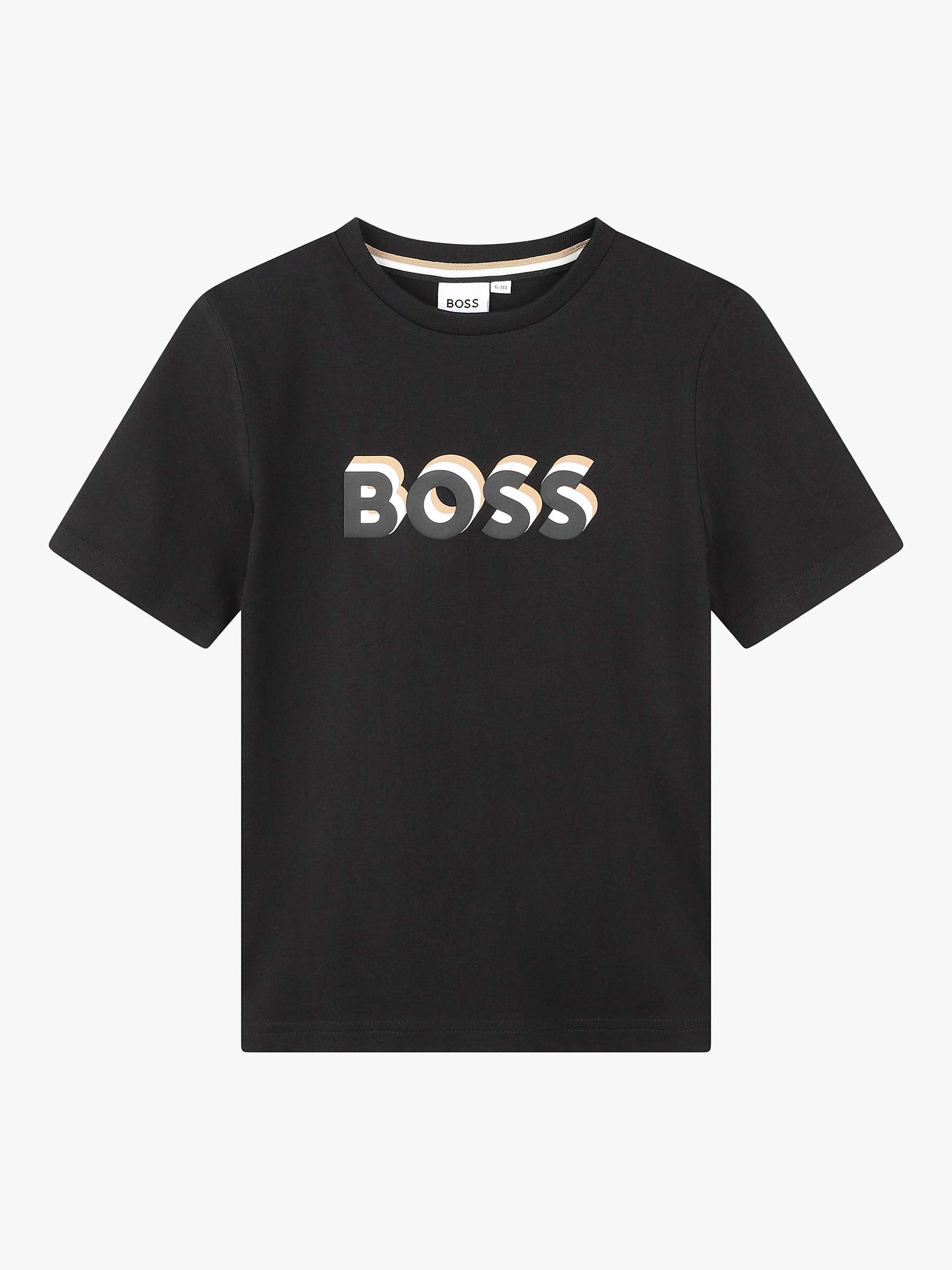 Buy BOSS Kids' Embossed Logo Short Sleeve T-Shirt Online at johnlewis.com