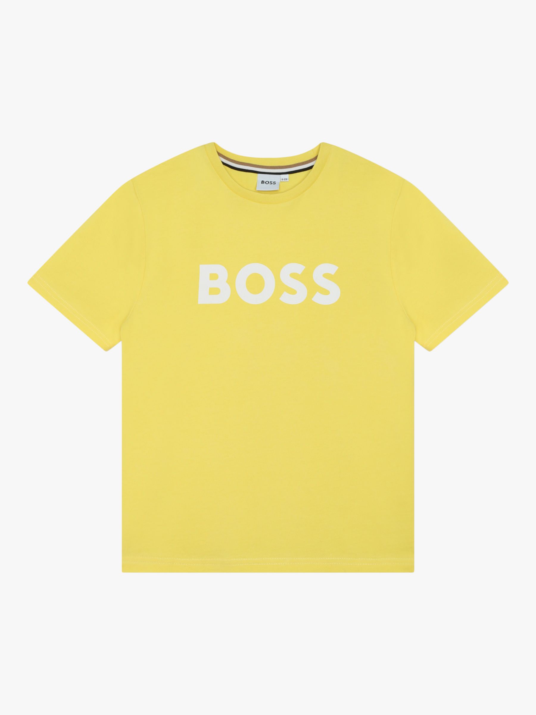 BOSS Kids' Logo Short Sleeve T-Shirt, Yellow, 5 years