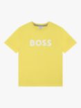 BOSS Kids' Logo Short Sleeve T-Shirt, Yellow