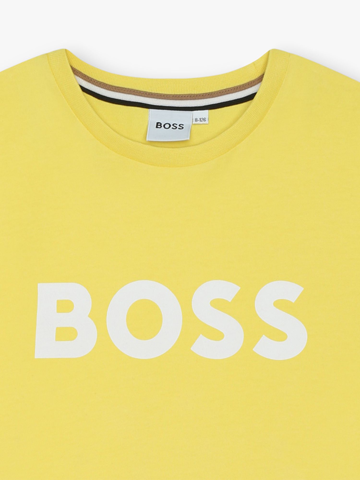 BOSS Kids' Logo Short Sleeve T-Shirt, Yellow, 5 years