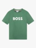 BOSS Kids' Logo Short Sleeve T-Shirt, Green